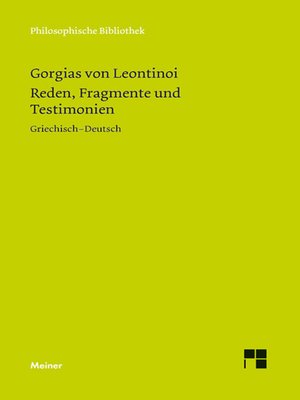 cover image of Reden, Fragmente und Testimonien